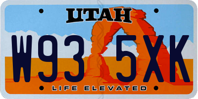 UT license plate W935XK