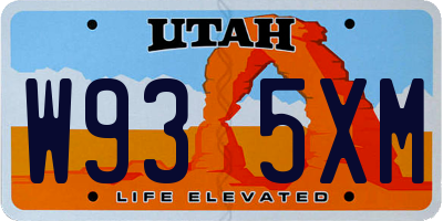 UT license plate W935XM