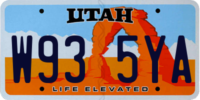 UT license plate W935YA