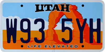 UT license plate W935YH