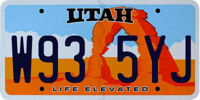 UT license plate W935YJ
