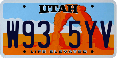 UT license plate W935YV