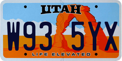 UT license plate W935YX