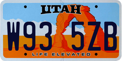 UT license plate W935ZB
