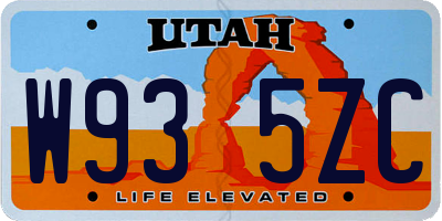 UT license plate W935ZC