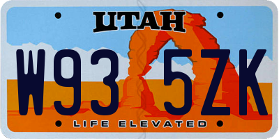 UT license plate W935ZK