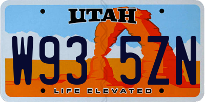 UT license plate W935ZN