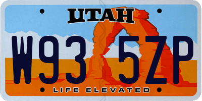 UT license plate W935ZP