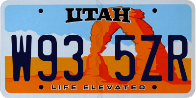 UT license plate W935ZR