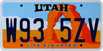 UT license plate W935ZV