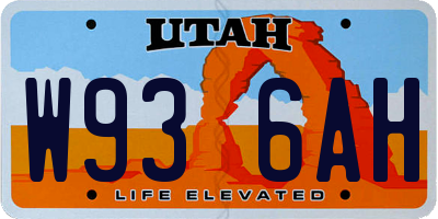 UT license plate W936AH