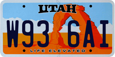 UT license plate W936AI