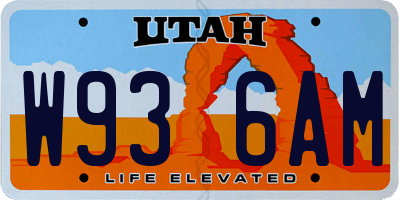 UT license plate W936AM