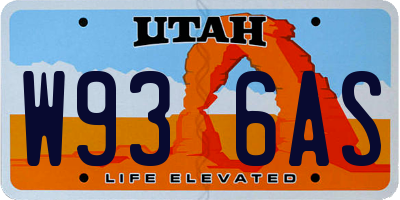 UT license plate W936AS
