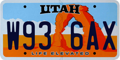 UT license plate W936AX