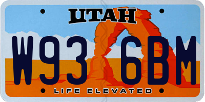 UT license plate W936BM