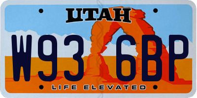 UT license plate W936BP