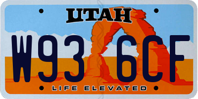 UT license plate W936CF
