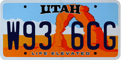 UT license plate W936CG