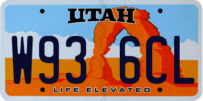 UT license plate W936CL