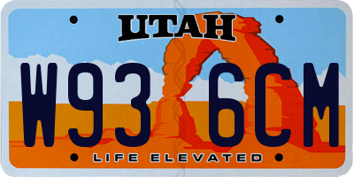 UT license plate W936CM