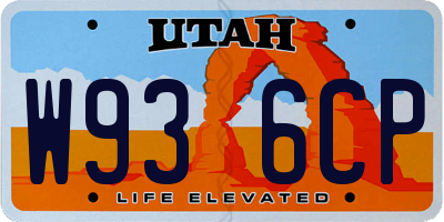 UT license plate W936CP