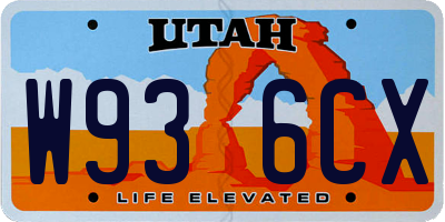 UT license plate W936CX