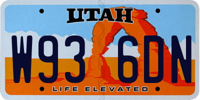 UT license plate W936DN