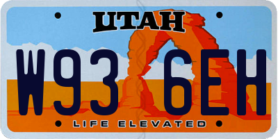 UT license plate W936EH