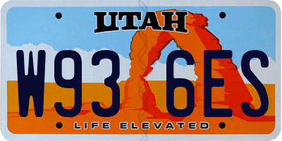 UT license plate W936ES