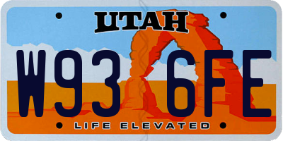 UT license plate W936FE