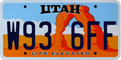 UT license plate W936FF