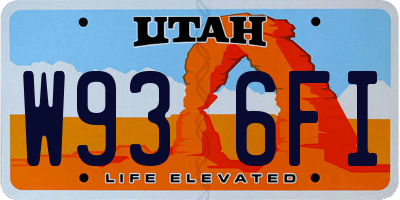 UT license plate W936FI