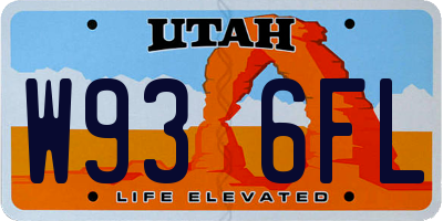 UT license plate W936FL