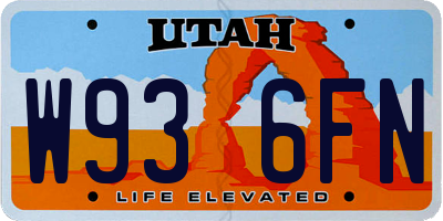 UT license plate W936FN
