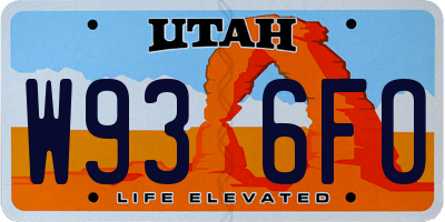 UT license plate W936FO