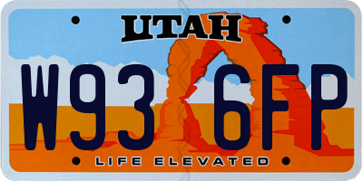 UT license plate W936FP