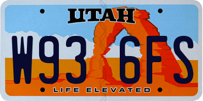UT license plate W936FS
