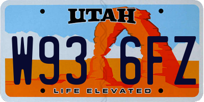 UT license plate W936FZ