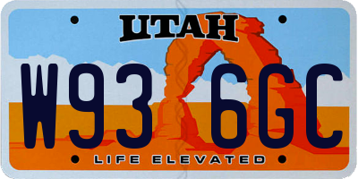 UT license plate W936GC
