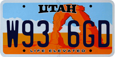UT license plate W936GD