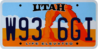 UT license plate W936GI