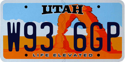 UT license plate W936GP