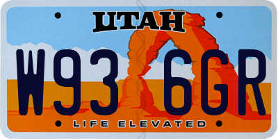 UT license plate W936GR