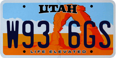 UT license plate W936GS