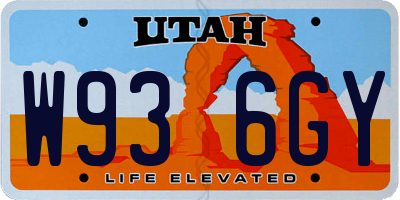 UT license plate W936GY