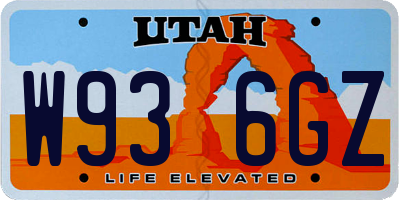 UT license plate W936GZ