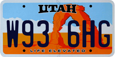 UT license plate W936HG