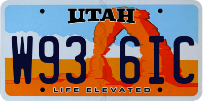 UT license plate W936IC