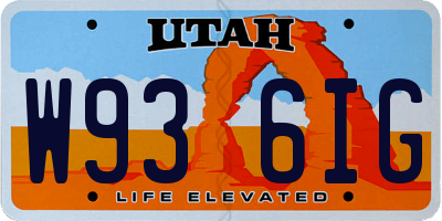 UT license plate W936IG